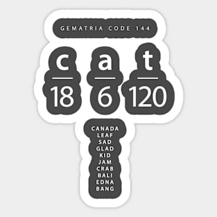 Cat word code in the English Gematria Sticker